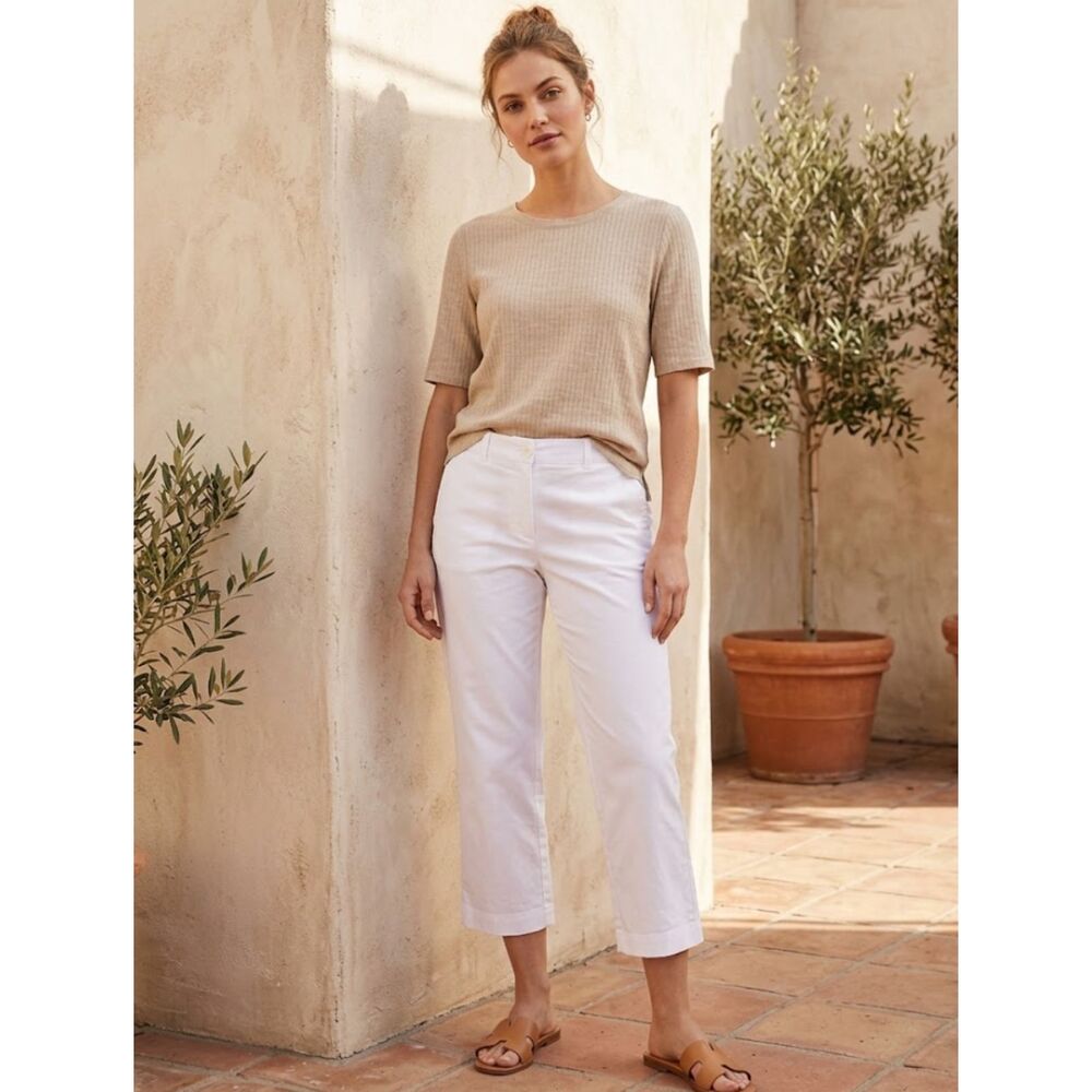 New Ann Taylor The Crop Pants White Women's Size 12